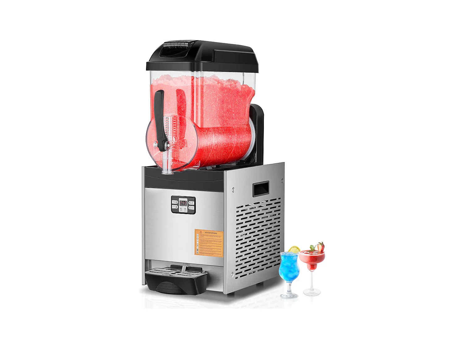 Máquina de Granizado Comercial SucceBuy, 12 L, 48 Xícaras, Aço Inoxidável, para a Casa, as Festas, os Restaurantes, os Cafés e os Bares