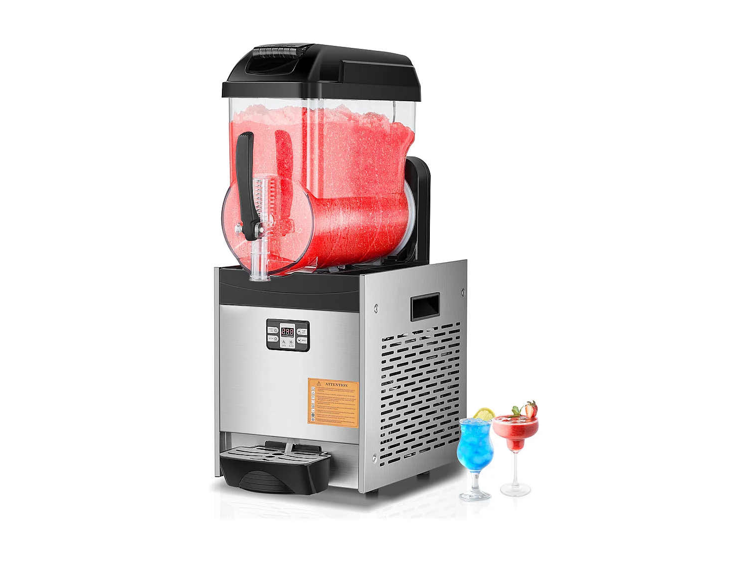Machine à Granité Commerciale SucceBuy, 12 L, 48 Tasses, Acier Inoxydable, pour la Maison, les Fêtes, les Restaurants, les Cafés et les Bars