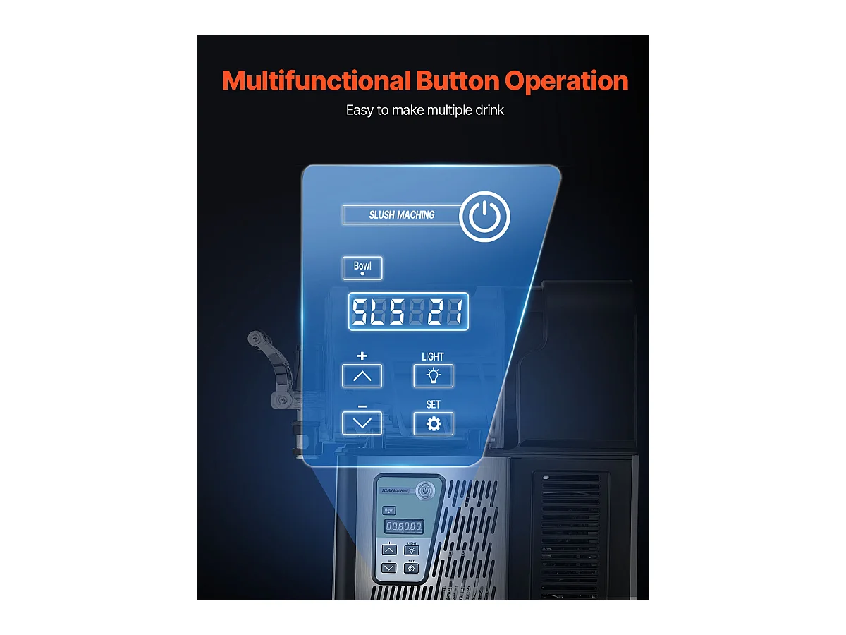 Machine à Granité Commerciale SucceBuy 3 L, Machine à Smoothie Margarita en Acier Inoxydable