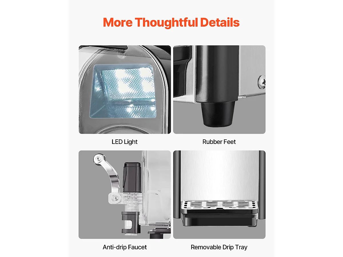 Machine à Granité Commerciale SucceBuy 3 L, Machine à Smoothie Margarita en Acier Inoxydable