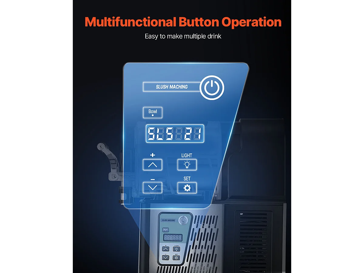 Machine à Granité Commerciale SucceBuy 3 L, Machine à Smoothie Margarita en Acier Inoxydable