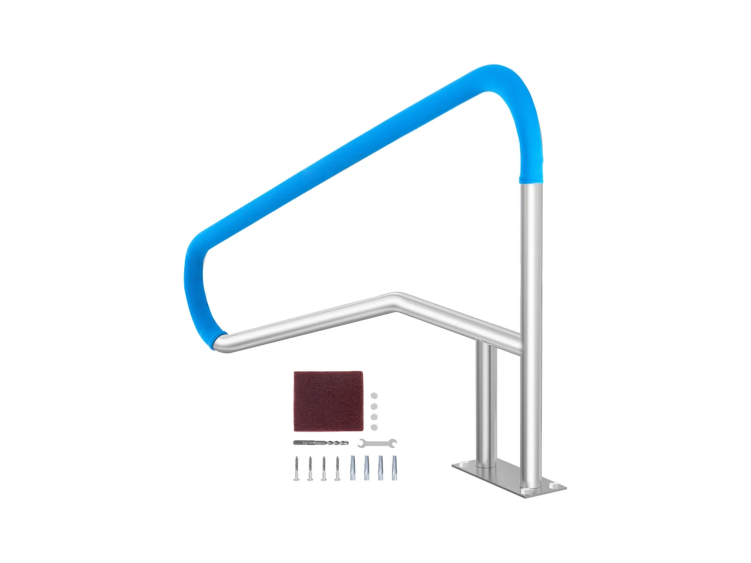 Zwembadleuning, SucceBuy Zwembadleuning 142×94.5 cm Roestvrijstalen Leuning voor Spa's en Zwembaden