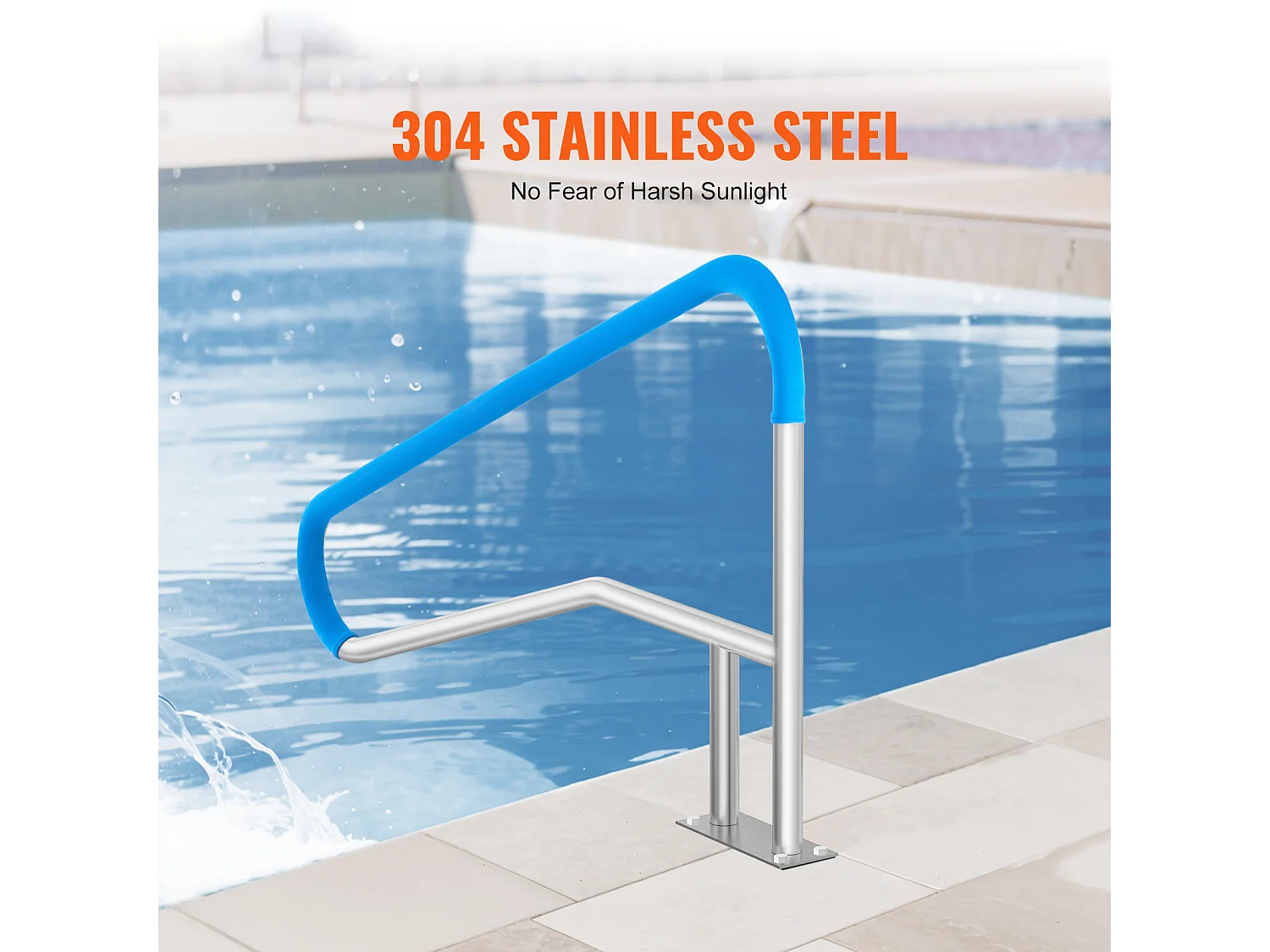 Corrimão de Piscina, SucceBuy Corrimão de Piscina 142×94.5 cm, Corrimão de Aço Inoxidável para Spas e Piscinas