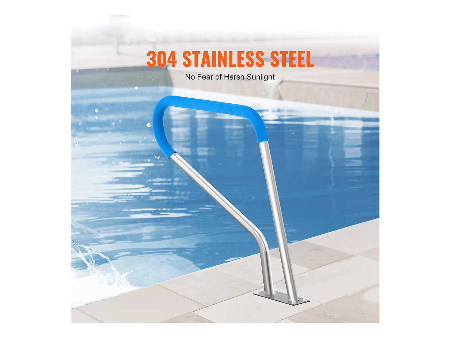 Main Courante de Piscine, SucceBuy Rampe de Piscine 99×81 cm en Acier Inoxydable pour Spas et Piscines