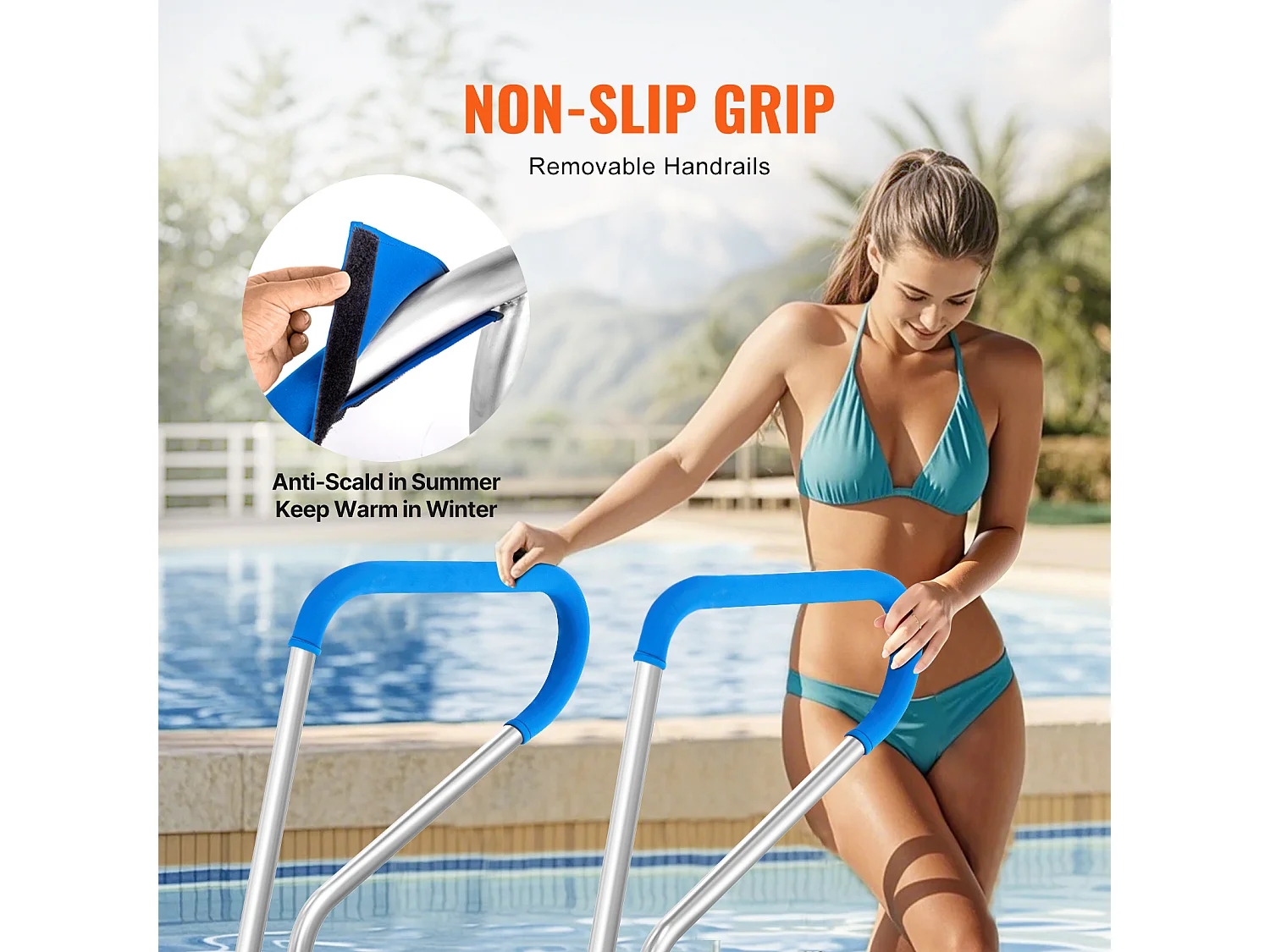 Corrimano per Piscina, SucceBuy 99×81 cm in Acciaio Inossidabile per Piscine e Spa