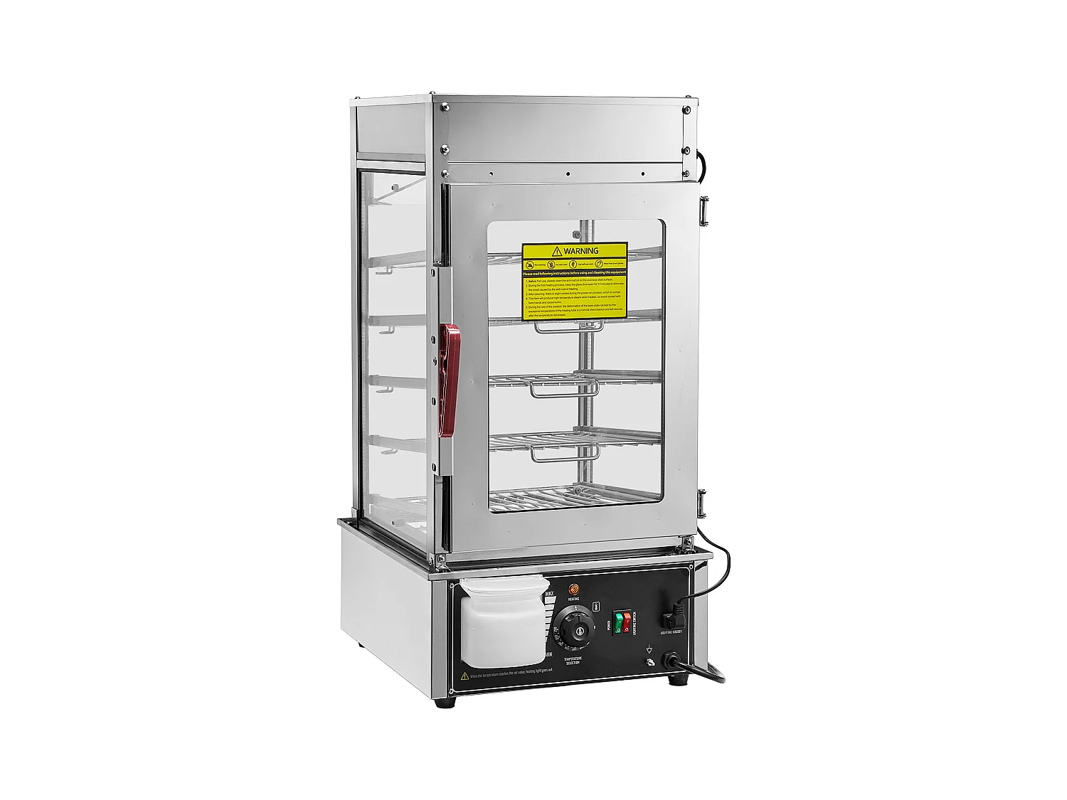 Vitrine Chauffante pour Aliments Commerciaux SucceBuy Cuiseur Vapeur Électrique à 5 Niveaux, Chauffage à la Vapeur pour Divers Aliments