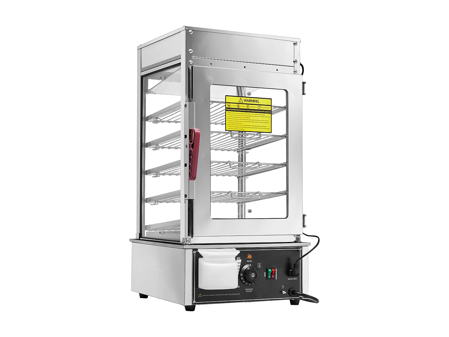 Vitrine Chauffante pour Aliments Commerciaux SucceBuy Cuiseur Vapeur Électrique à 5 Niveaux, Chauffage à la Vapeur pour Divers Aliments