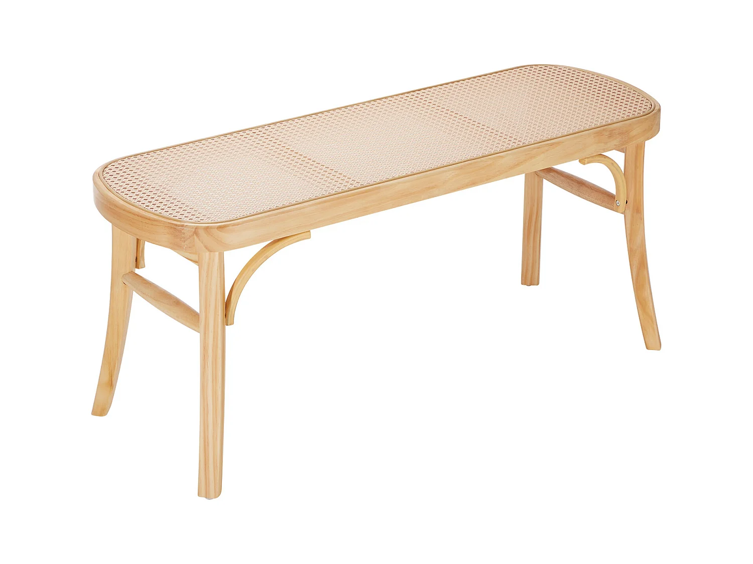Banc en Rotin SucceBuy 110 x 36,8 x 46,8 cm, Entrée ou Bout de Chambre à Coucher, Banc Bohème pour Salon, Cuisine