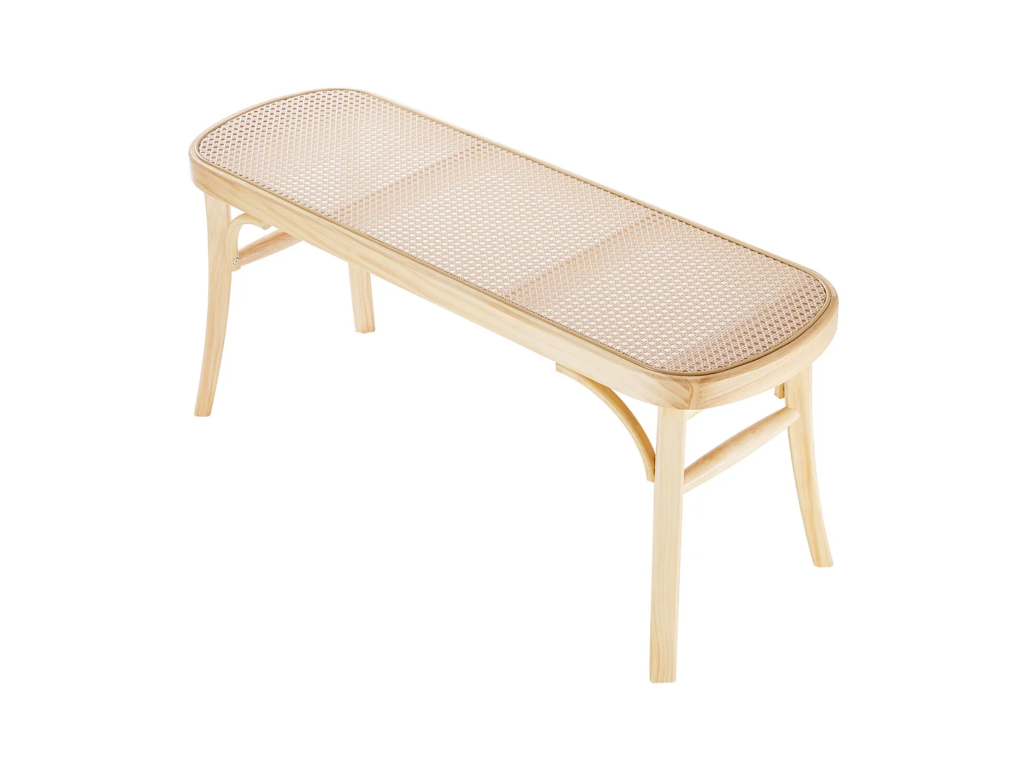 Banc en Rotin SucceBuy 110 x 36,8 x 46,8 cm, Entrée ou Bout de Chambre à Coucher, Banc Bohème pour Salon, Cuisine