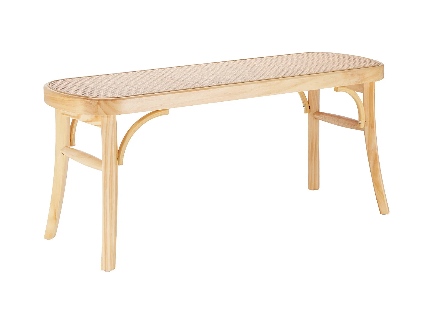 Banc en Rotin SucceBuy 110 x 36,8 x 46,8 cm, Entrée ou Bout de Chambre à Coucher, Banc Bohème pour Salon, Cuisine