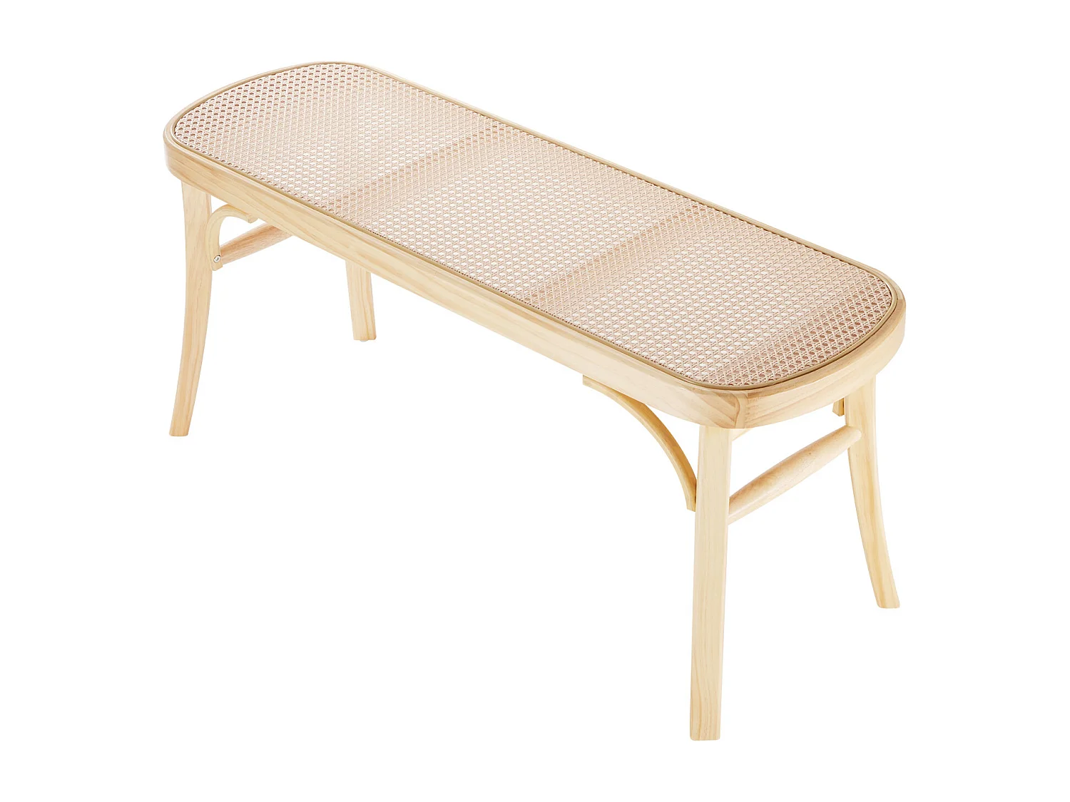 Banc en Rotin SucceBuy 110 x 36,8 x 46,8 cm, Entrée ou Bout de Chambre à Coucher, Banc Bohème pour Salon, Cuisine