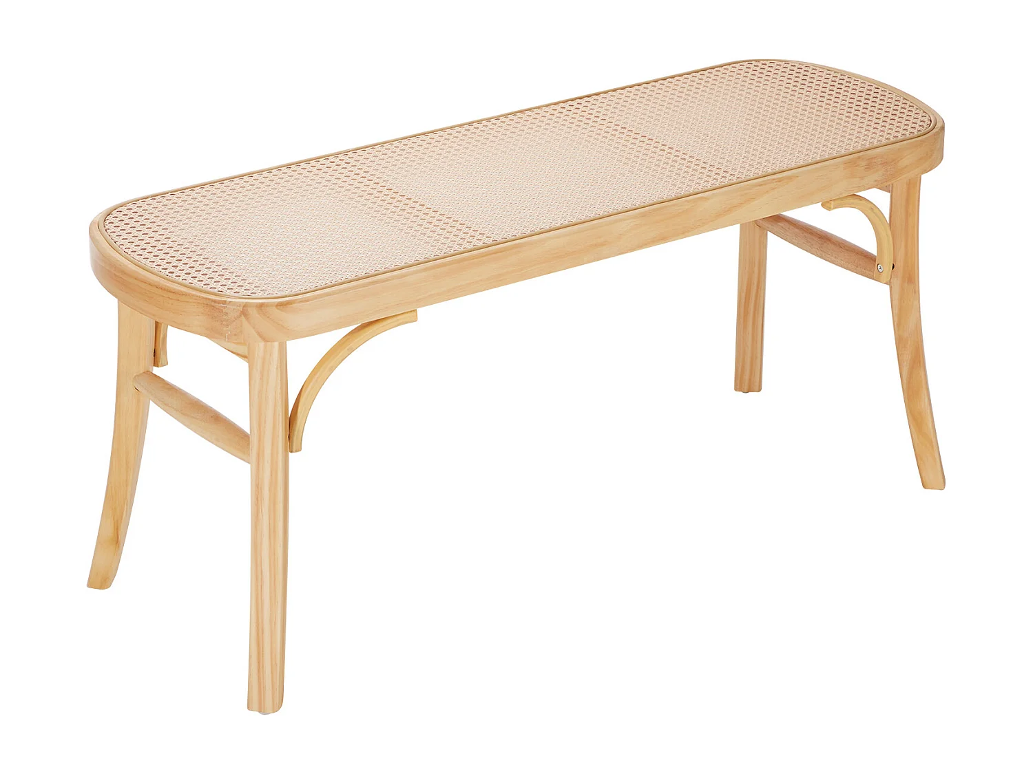 Banc en Rotin SucceBuy 110 x 36,8 x 46,8 cm, Entrée ou Bout de Chambre à Coucher, Banc Bohème pour Salon, Cuisine