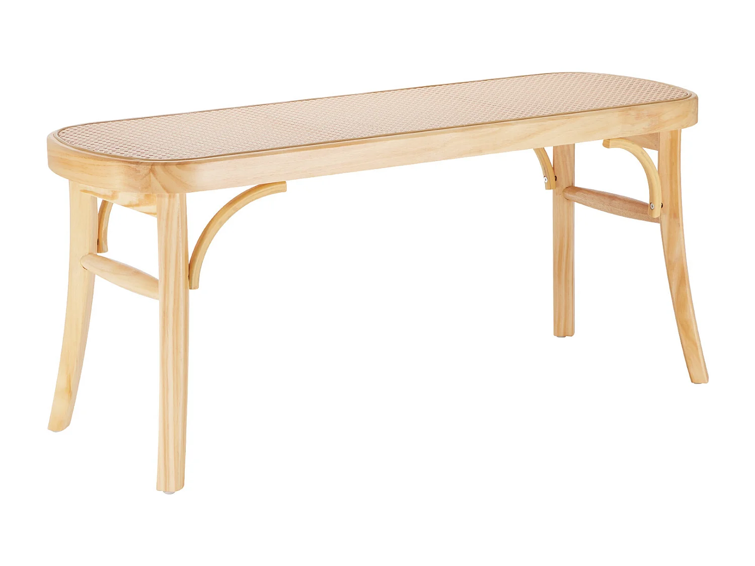 Banc en Rotin SucceBuy 110 x 36,8 x 46,8 cm, Entrée ou Bout de Chambre à Coucher, Banc Bohème pour Salon, Cuisine