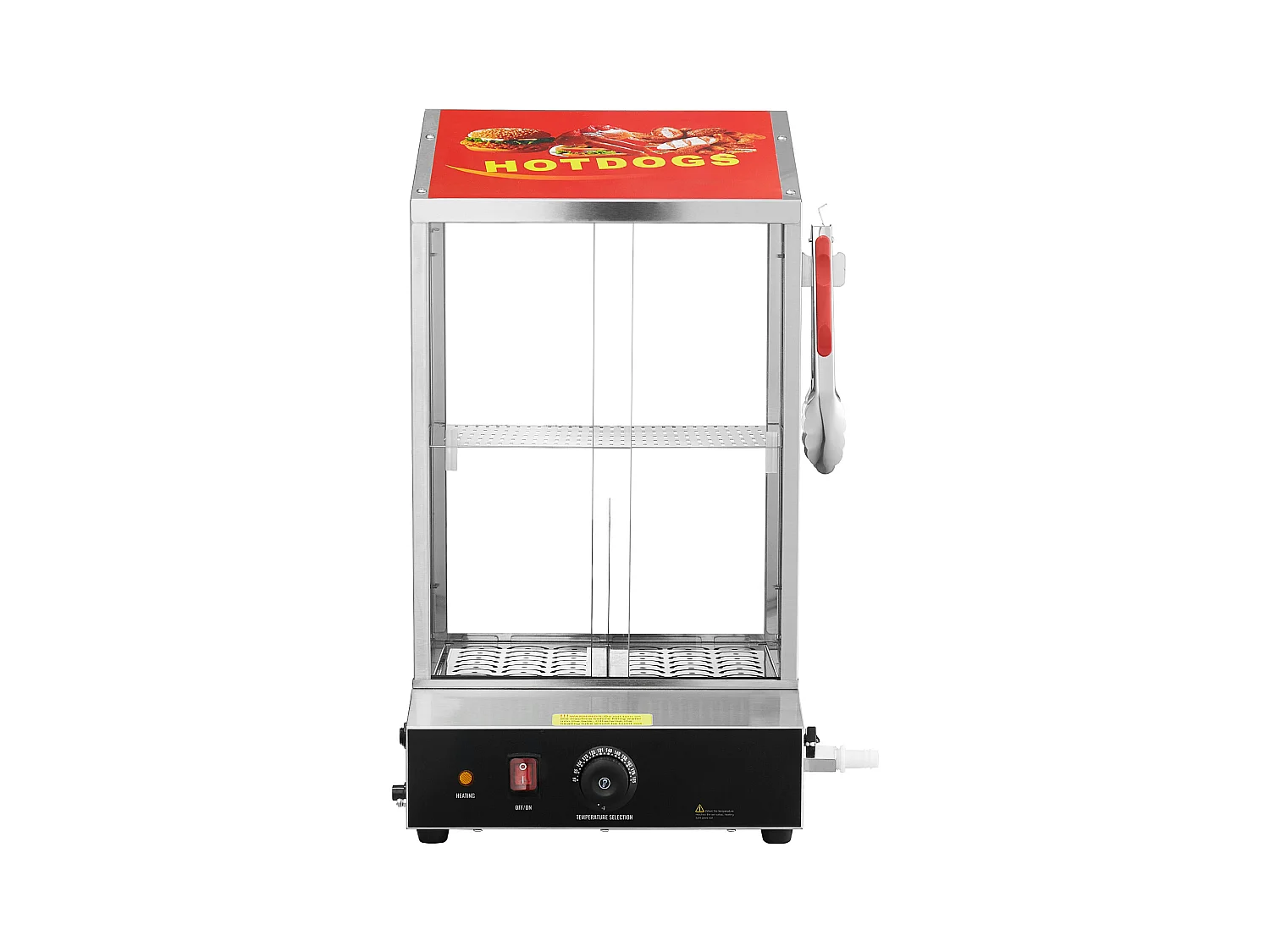 Cuiseur Vapeur SucceBuy pour Hot-Dogs Commercial, Chauffe-Petits Pains Électrique à 2 Niveaux Portes Coulissantes, 37 L