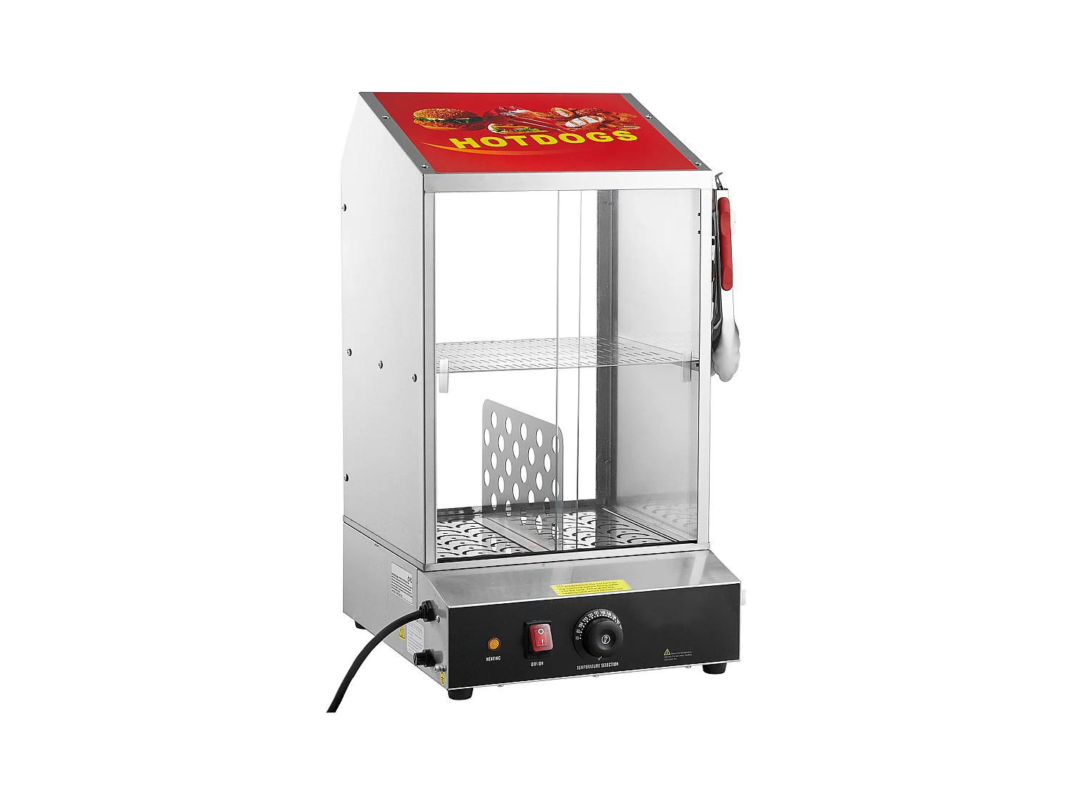 Cuiseur Vapeur SucceBuy pour Hot-Dogs Commercial, Chauffe-Petits Pains Électrique à 2 Niveaux Portes Coulissantes, 37 L