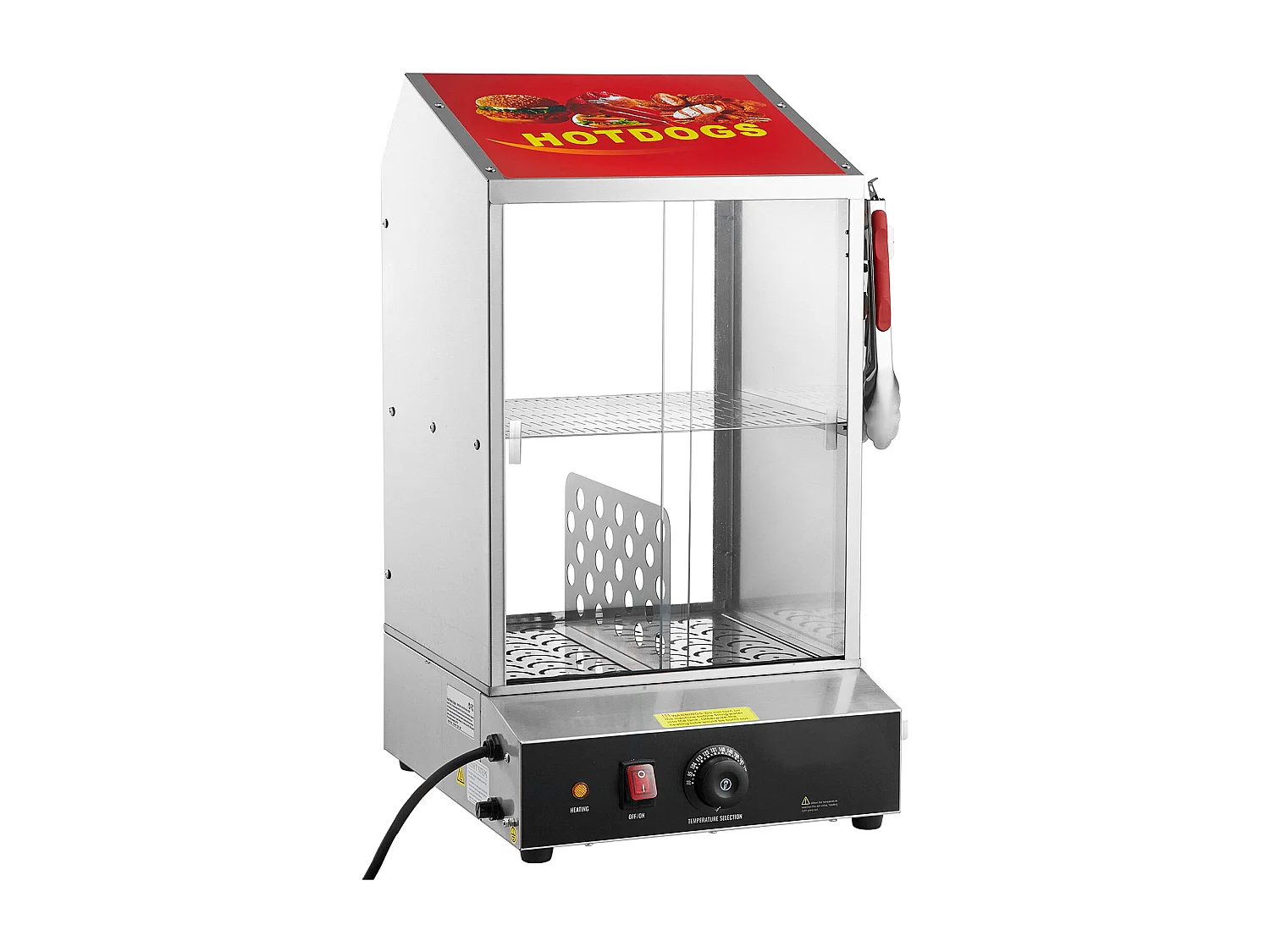 Cuiseur Vapeur SucceBuy pour Hot-Dogs Commercial, Chauffe-Petits Pains Électrique à 2 Niveaux Portes Coulissantes, 37 L