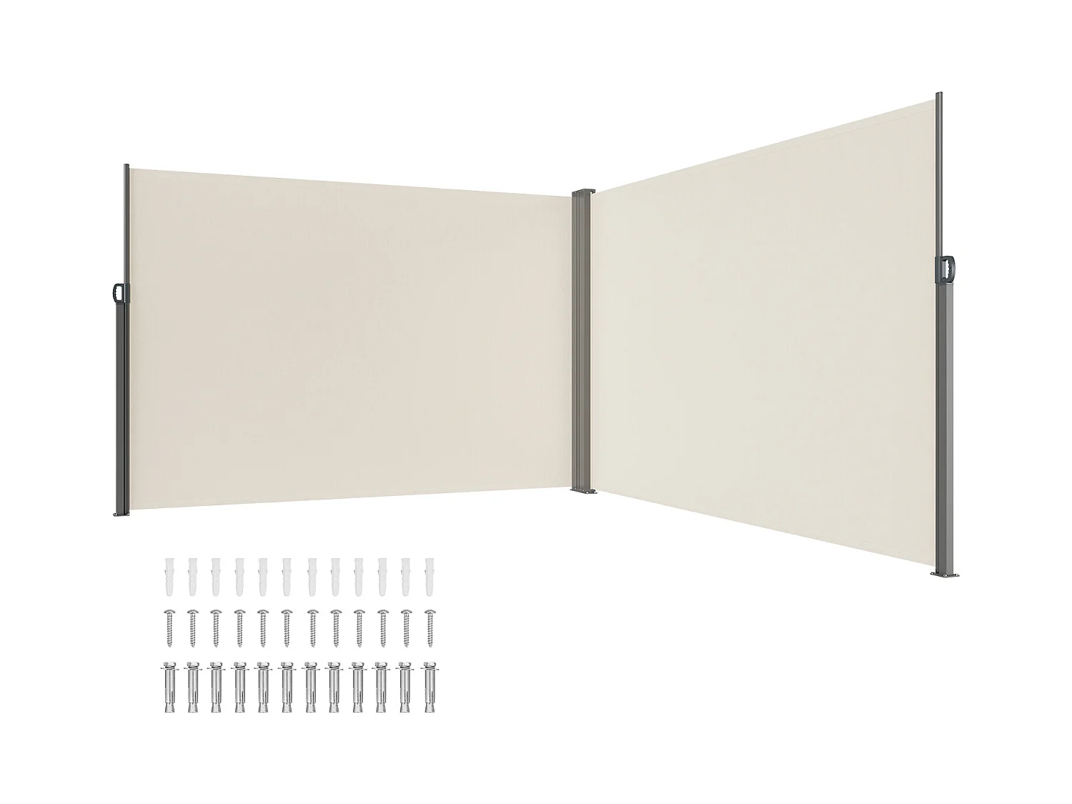 Auvent Latéral Rétractable SucceBuy, 200 x 600 cm, Clôture de Séparation pour Patio