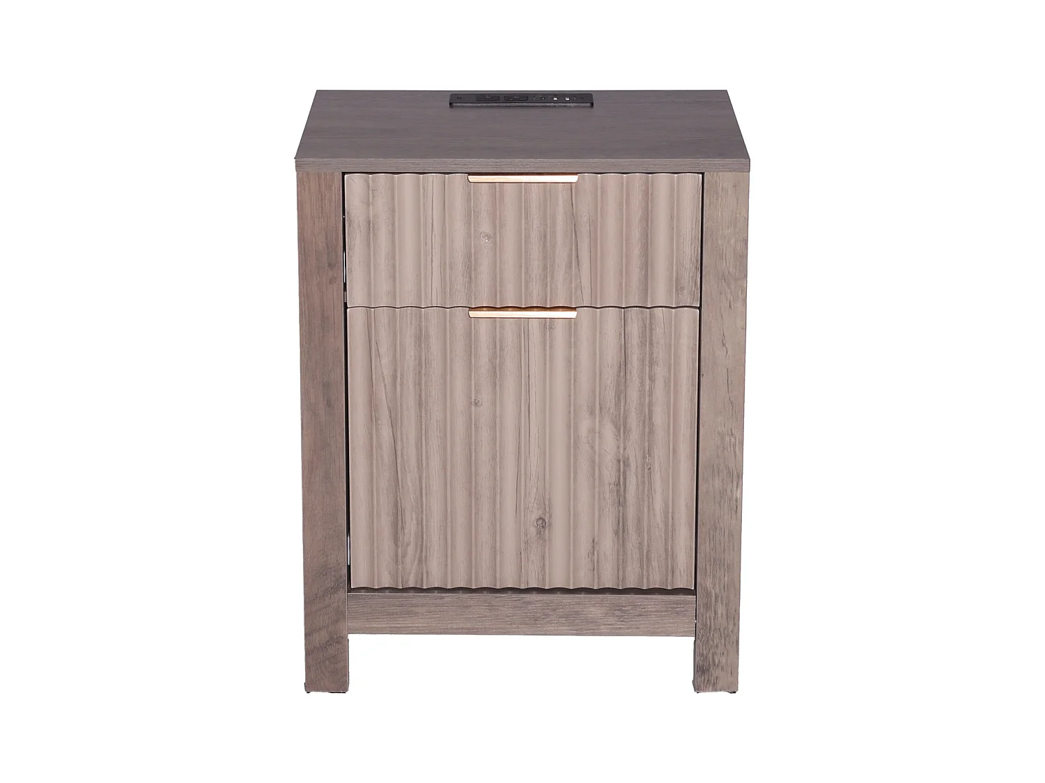 Table d'Appoint SucceBuy, Lot de 2, 3 Niveaux, Gris, avec Ports et Prises USB