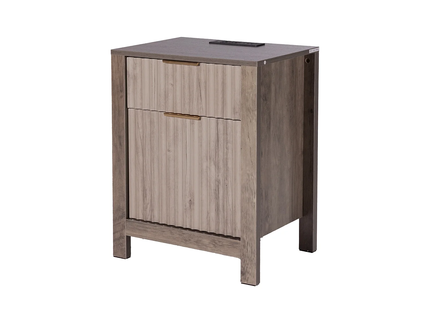 Table d'Appoint SucceBuy, Lot de 2, 3 Niveaux, Gris, avec Ports et Prises USB