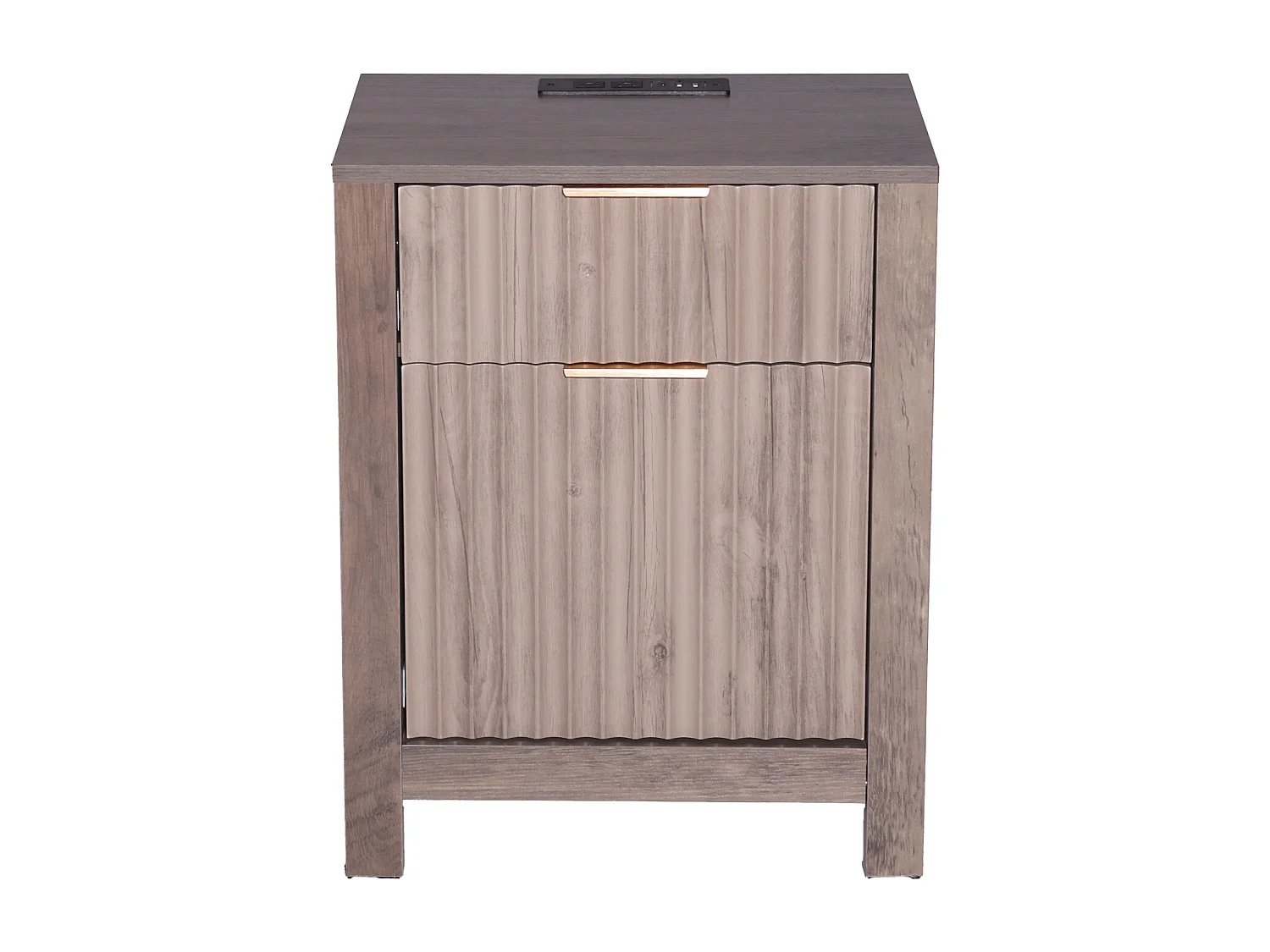 Table d'Appoint SucceBuy, Lot de 2, 3 Niveaux, Gris, avec Ports et Prises USB