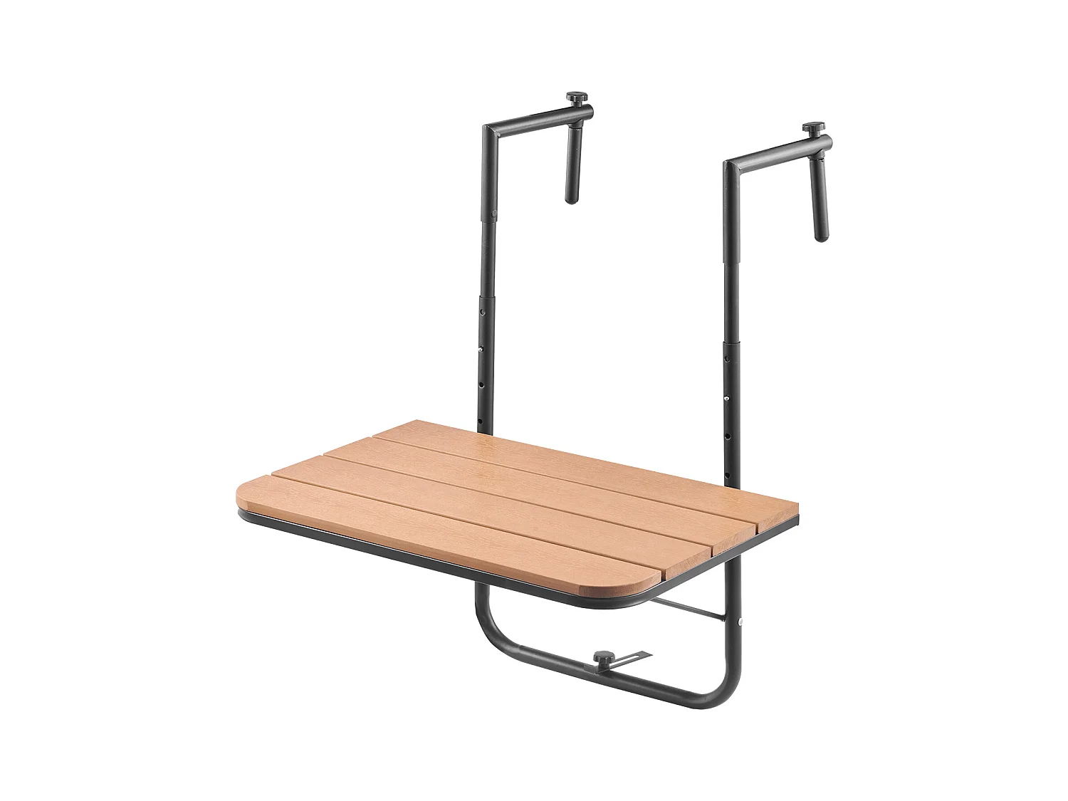 Table Suspendue de Balcon, SucceBuy Table Suspendue pour Balcon 63 × 61 cm, Table de Bar Réglable pour Balustrade Extérieure