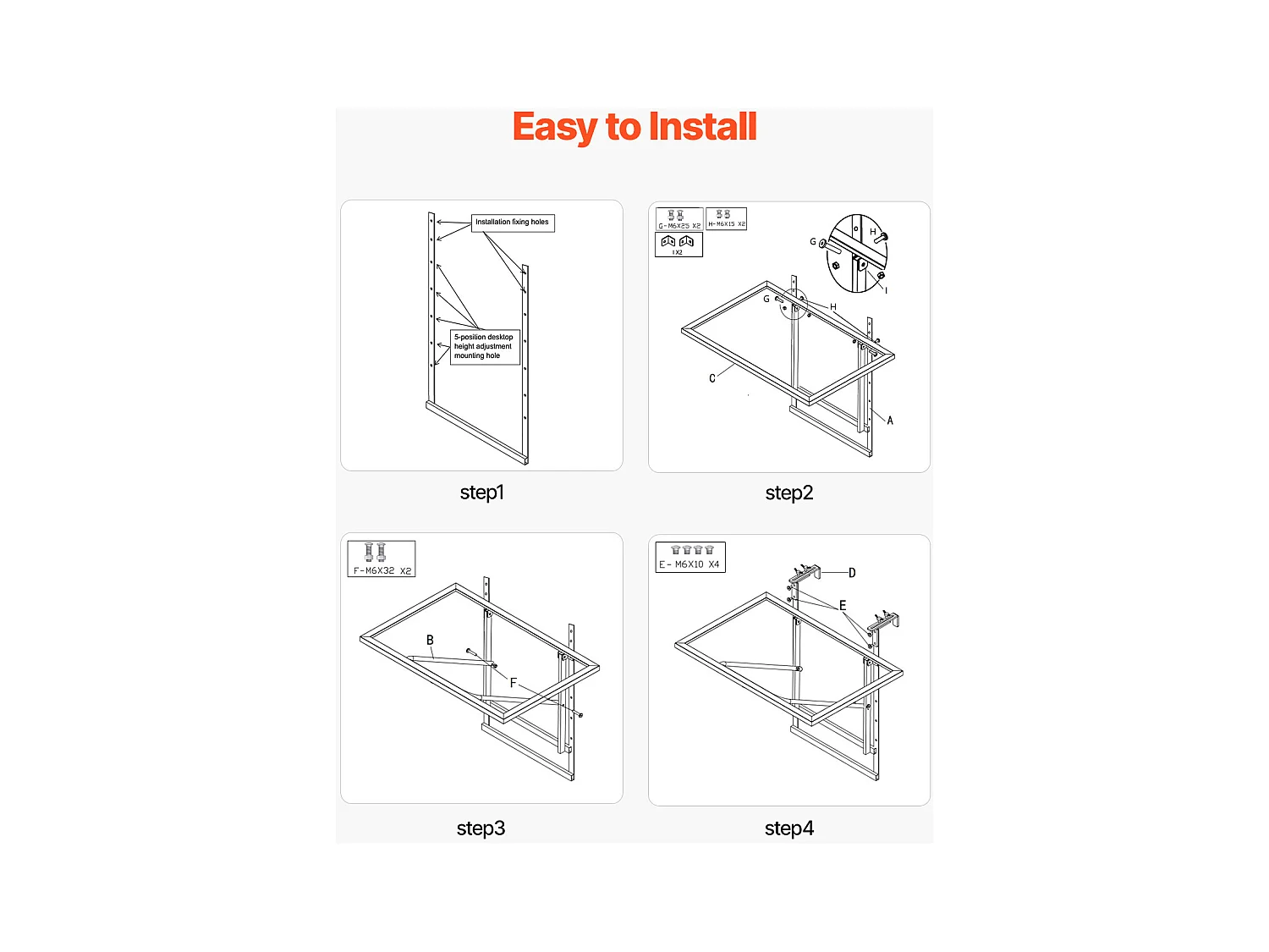 Balkon-Hängetisch, SucceBuy Balkon-Hängetisch, 48 × 61 cm, Outdoor-Tisch mit Metallgeländer, Verstellbar