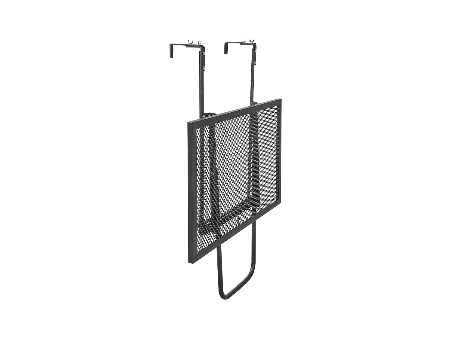 Balkon-Hängetisch, SucceBuy Balkon-Hängetisch, 48 × 61 cm, Outdoor-Tisch mit Metallgeländer, Verstellbar