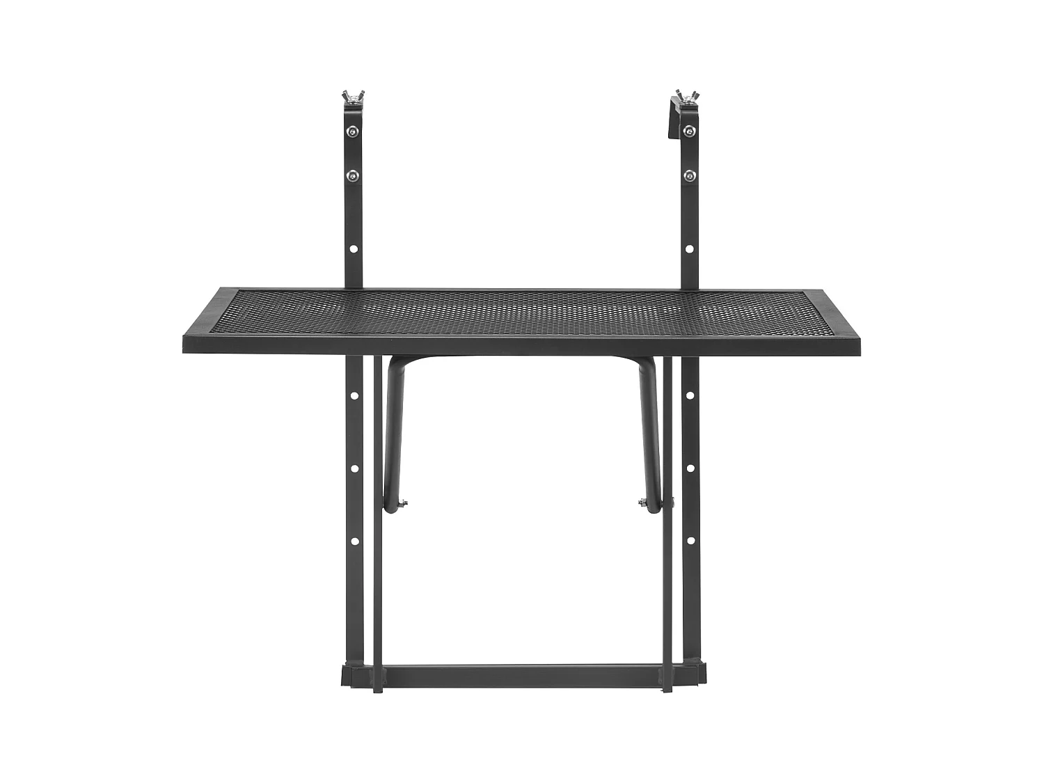 Table Suspendue de Balcon, SucceBuy Table Suspendue pour Balcon, 48 × 61 cm, Table d'Extérieur avec Balustrade en Métal, Réglable