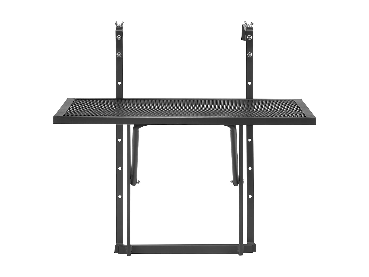 Table Suspendue de Balcon, SucceBuy Table Suspendue pour Balcon, 48 × 61 cm, Table d'Extérieur avec Balustrade en Métal, Réglable
