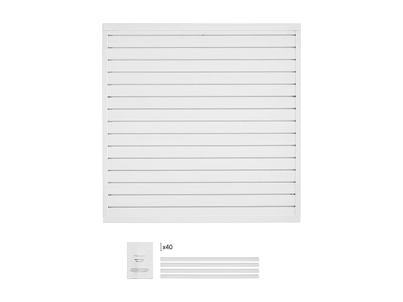 Panel Ścienniczy z Paskami SucceBuy, 122 x 122 cm, Białe Paski Garazowe z PVC, Modularna Konstrukcja