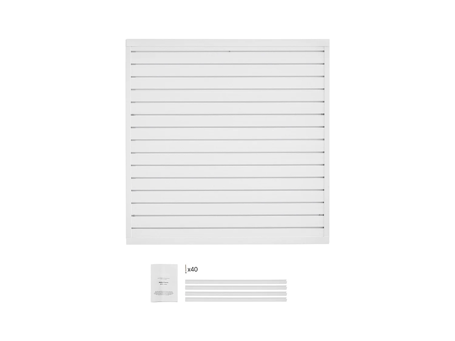 Panneau Mural à Lattes SucceBuy, 122 x 122 cm, Lattes de Garage en PVC Blanc, Conception Modulaire