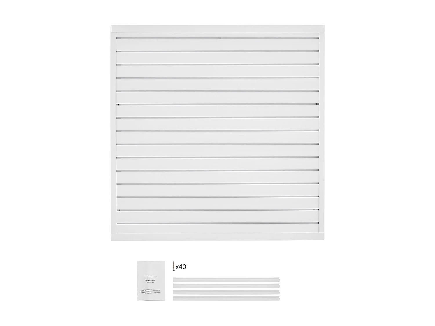 Panneau Mural à Lattes SucceBuy, 122 x 122 cm, Lattes de Garage en PVC Blanc, Conception Modulaire