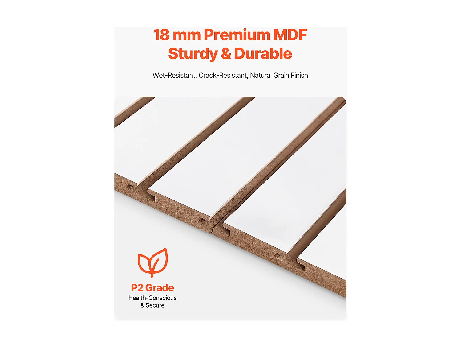 Panneau Mural à Lattes SucceBuy, 122 x 122 cm, Lattes de Garage en MDF Blanc, Conception Modulaire