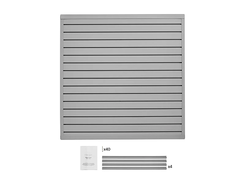 Painel Mural de Lamas SucceBuy, 122 x 122 cm, Lamas de Garagem em PVC Cinza, Design Modular