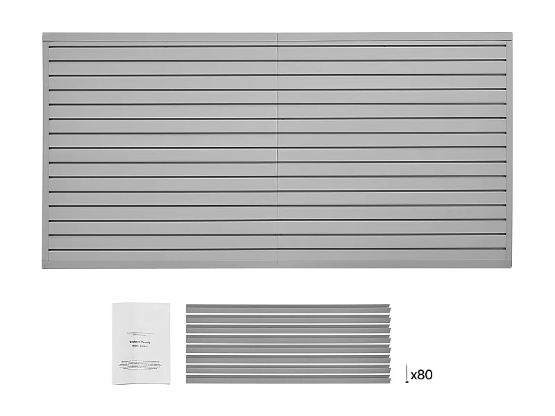 PVC-Wandpaneel mit Latten SucceBuy , 244 x 122 cm, grau, mit Zubehör, Selbstgemachter Ausschnitt für Aufbewahrung und Anzeige