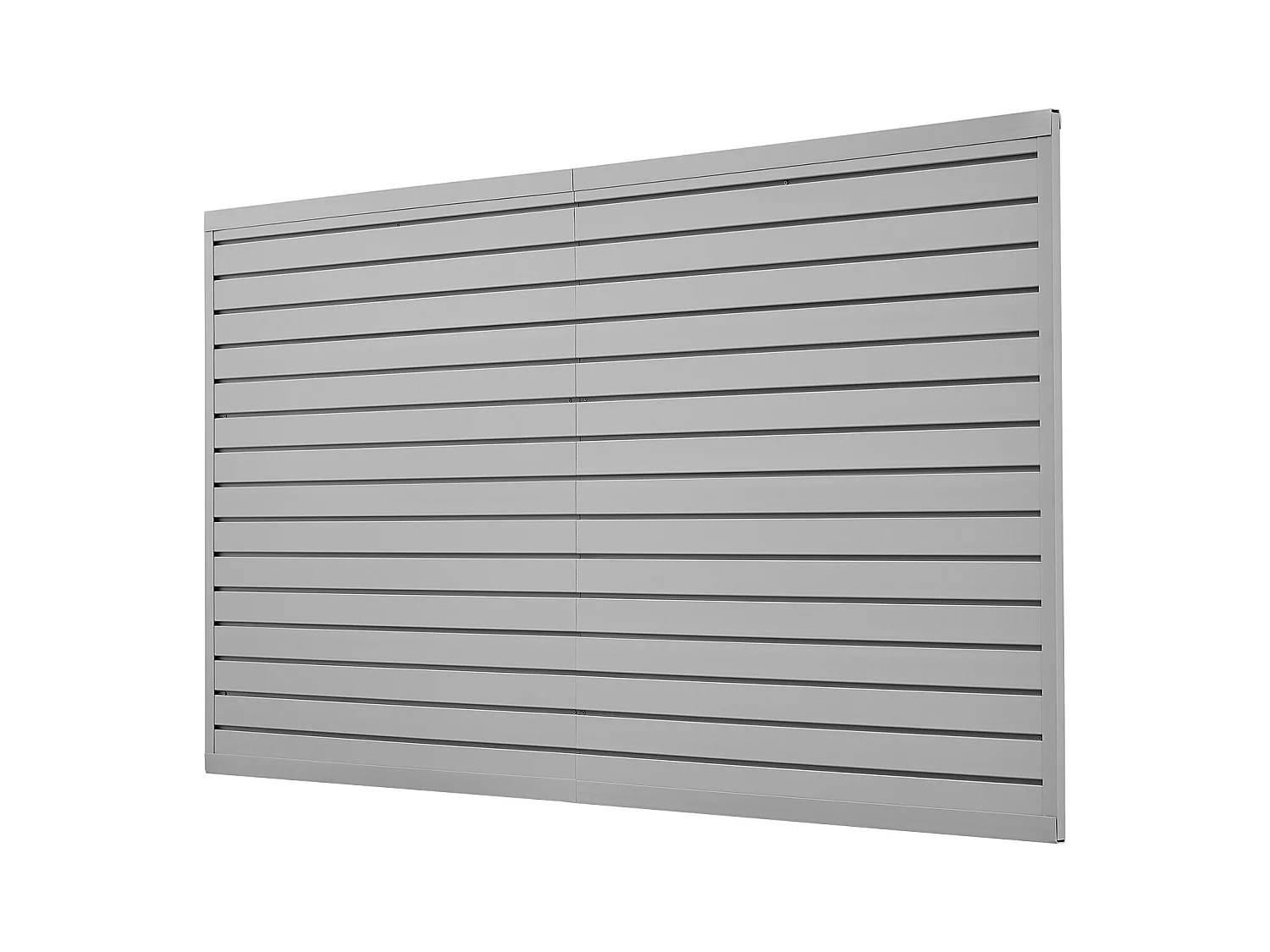 Panneau Mural à Lattes en PVC SucceBuy, 244 x 122 cm, Gris, avec Accessoires, Découpe à Faire Soi-même pour le Rangement et l'Affichage