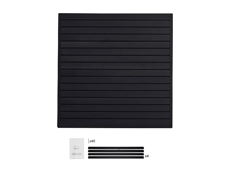 Pannello Murale a Lamine SucceBuy, 122 x 122 cm, Lamine per Garage in PVC Nero, Design Modulare