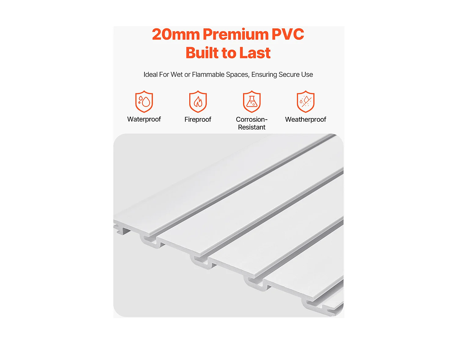 Panneau Mural à Lattes SucceBuy, 244 x 122 cm, Lattes de Garage en PVC Blanc, avec Accessoires Introduction