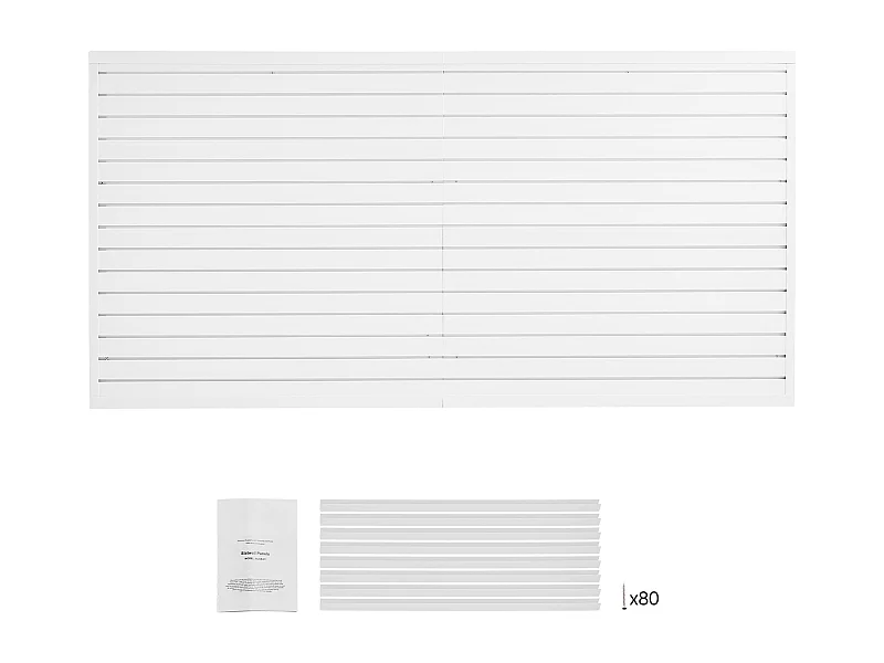 Painel Mural de Lamas SucceBuy, 244 x 122 cm, Lamas de Garagem em PVC Branco, com Acessórios de Instalação