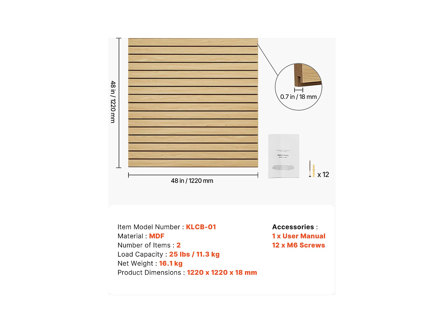 Panneaux de Garage en MDF SucceBuy, 122 x 122 cm, Conception Modulaire, Découpe à Faire Soi-même pour le Rangement et l'Affichage