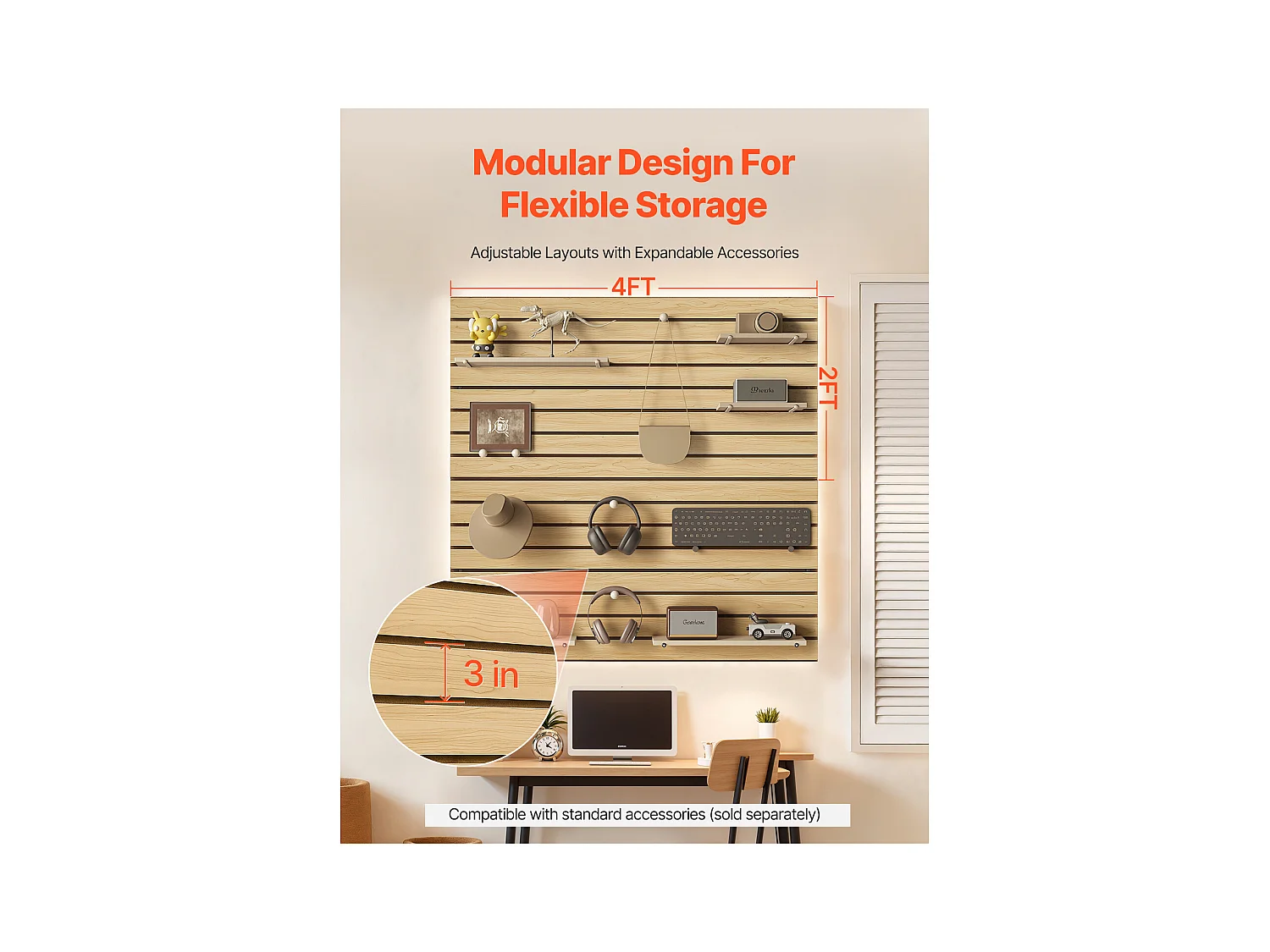 Panneaux de Garage en MDF SucceBuy, 122 x 122 cm, Conception Modulaire, Découpe à Faire Soi-même pour le Rangement et l'Affichage