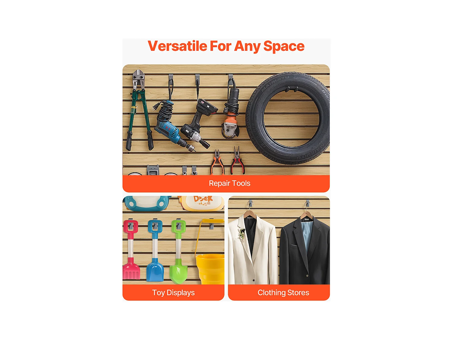 Panneaux de Garage en MDF SucceBuy, 122 x 122 cm, Conception Modulaire, Découpe à Faire Soi-même pour le Rangement et l'Affichage