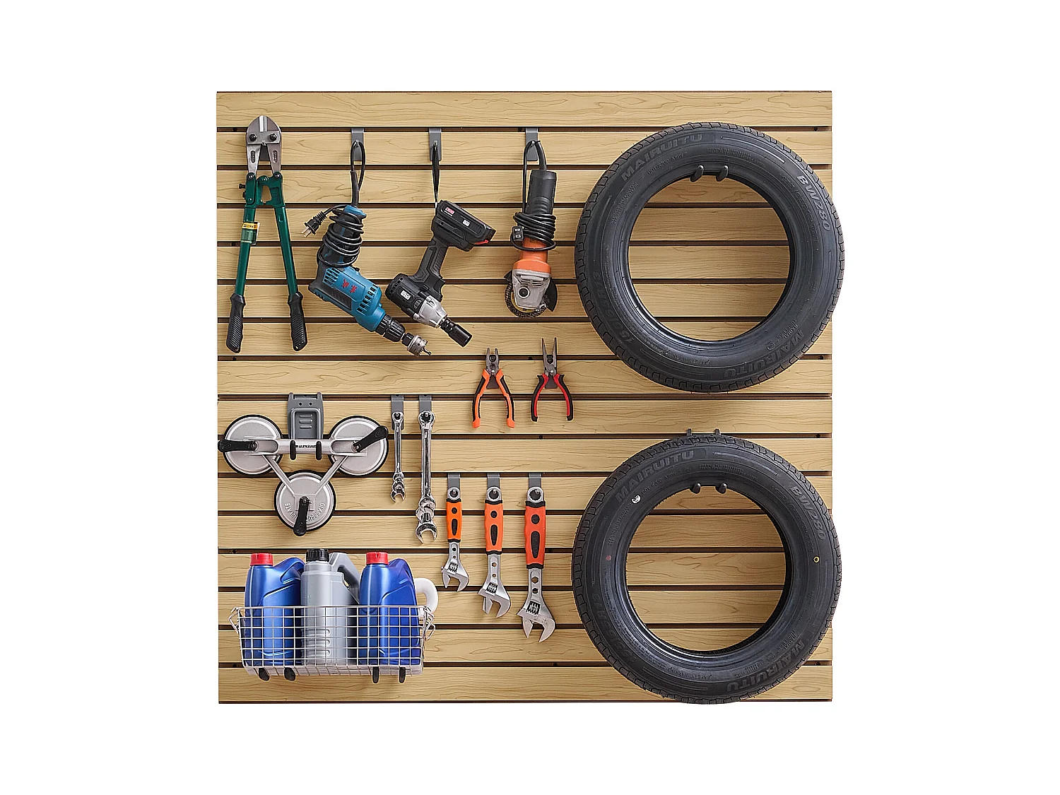 Panneaux de Garage en MDF SucceBuy, 122 x 122 cm, Conception Modulaire, Découpe à Faire Soi-même pour le Rangement et l'Affichage