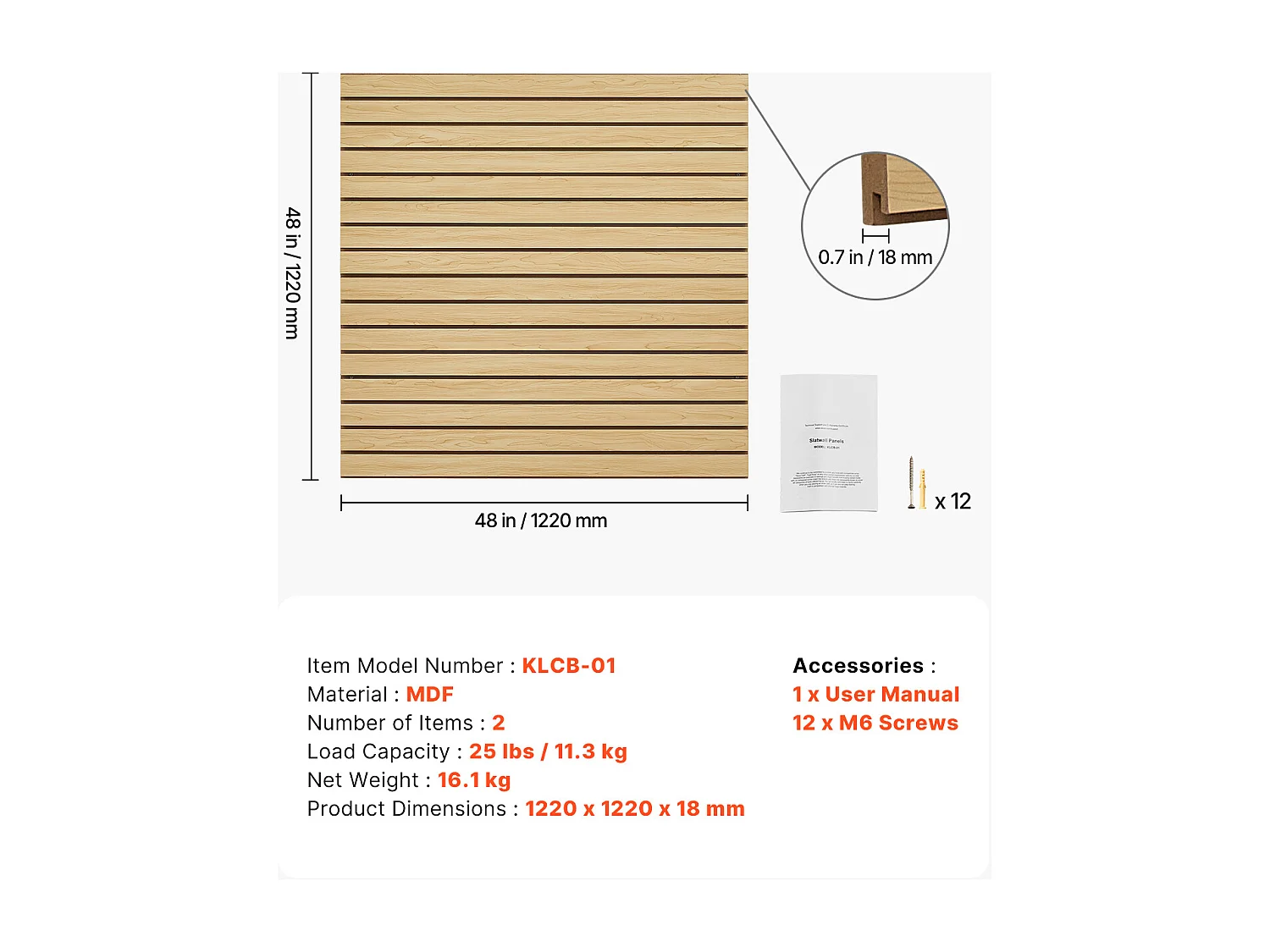 Panneaux de Garage en MDF SucceBuy, 122 x 122 cm, Conception Modulaire, Découpe à Faire Soi-même pour le Rangement et l'Affichage