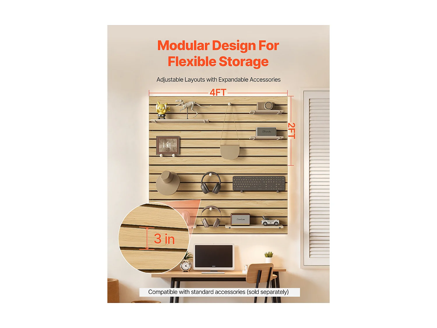 Panneaux de Garage en MDF SucceBuy, 122 x 122 cm, Conception Modulaire, Découpe à Faire Soi-même pour le Rangement et l'Affichage