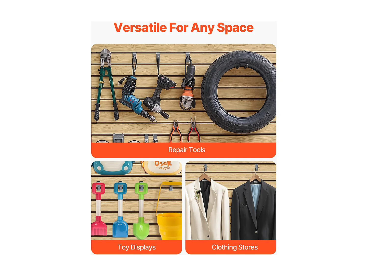 Panneaux de Garage en MDF SucceBuy, 122 x 122 cm, Conception Modulaire, Découpe à Faire Soi-même pour le Rangement et l'Affichage