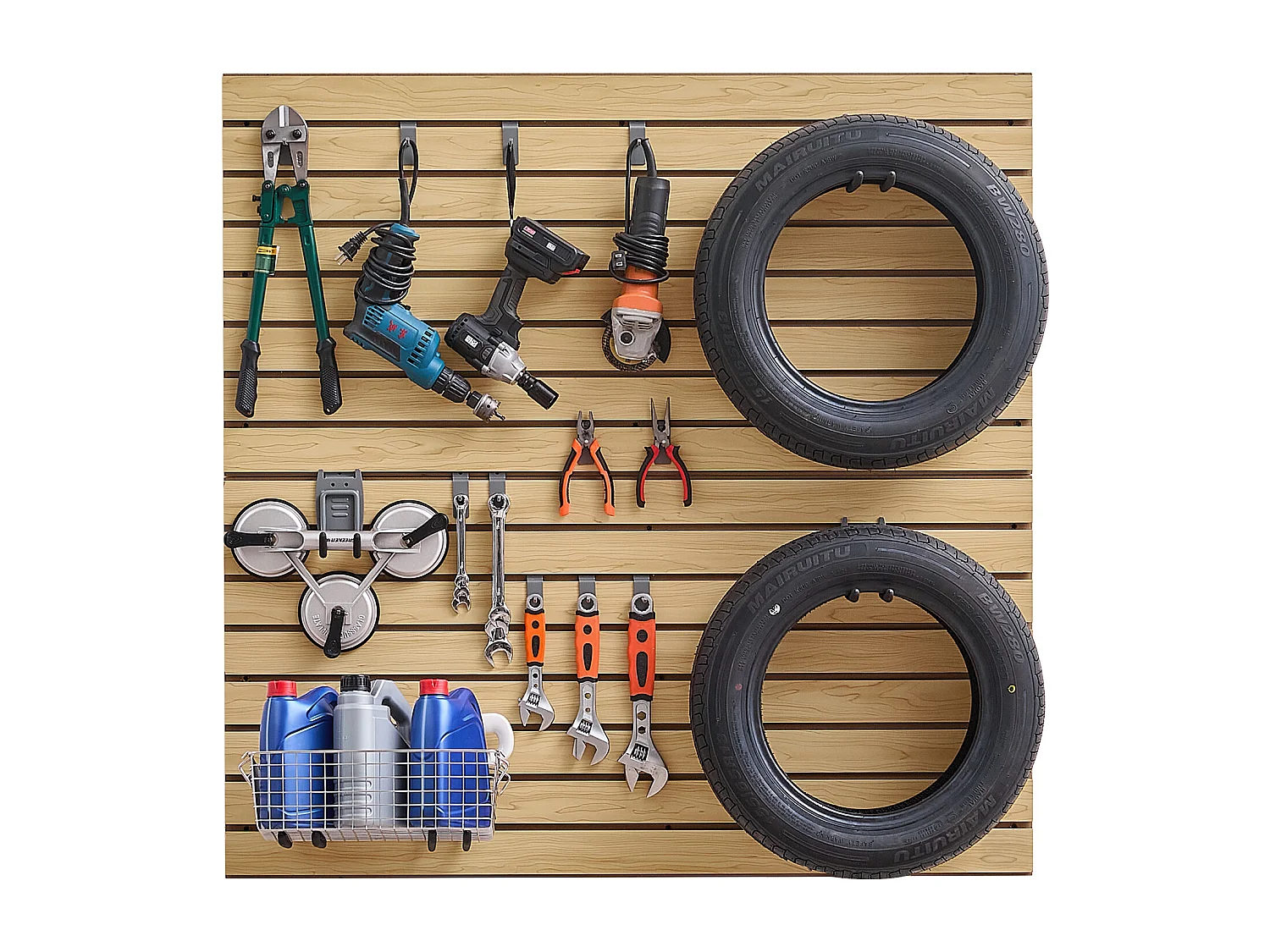 Panneaux de Garage en MDF SucceBuy, 122 x 122 cm, Conception Modulaire, Découpe à Faire Soi-même pour le Rangement et l'Affichage