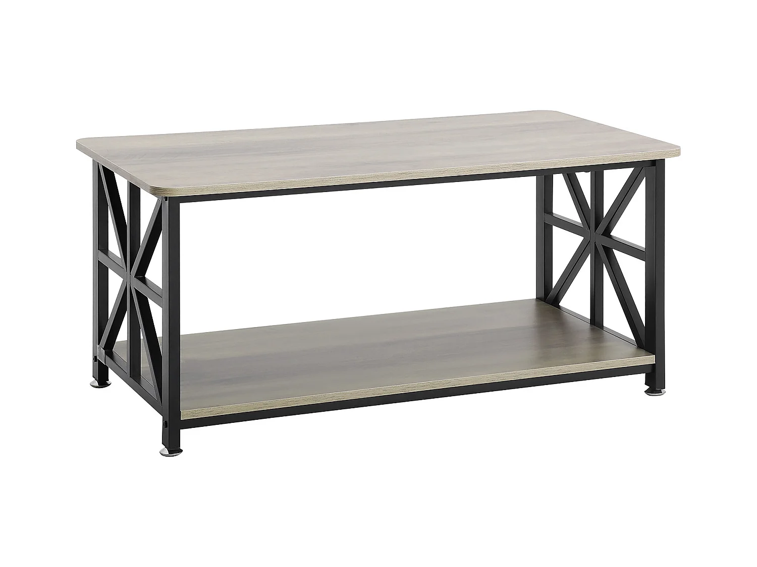 Table Basse SucceBuy, 1000 mm, Marron-Noir, Rectangulaire Avec Compartiment De Rangement Ouvert, pour Salon, Chambre, Appartement, Studio