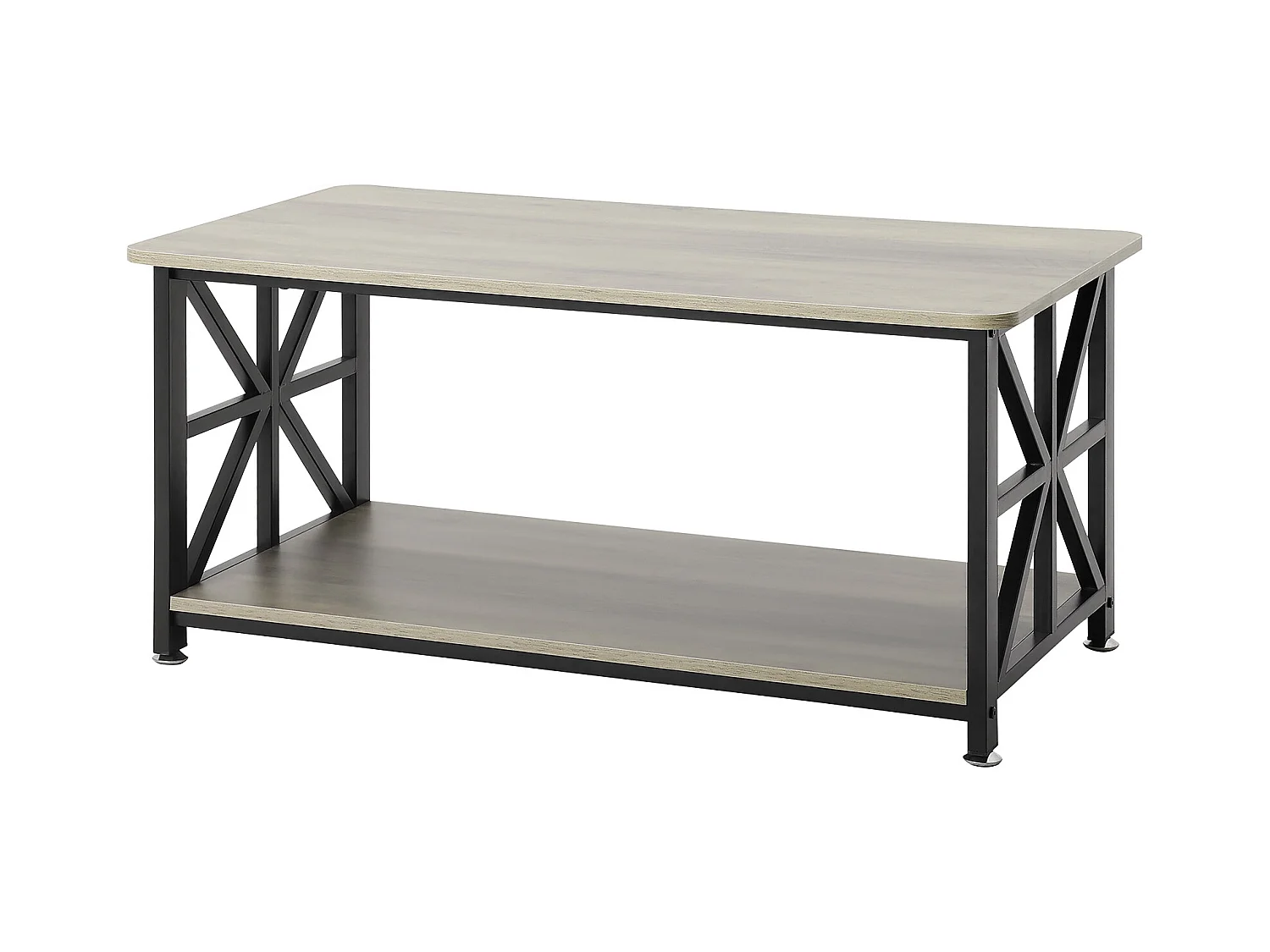 Table Basse SucceBuy, 1000 mm, Marron-Noir, Rectangulaire Avec Compartiment De Rangement Ouvert, pour Salon, Chambre, Appartement, Studio