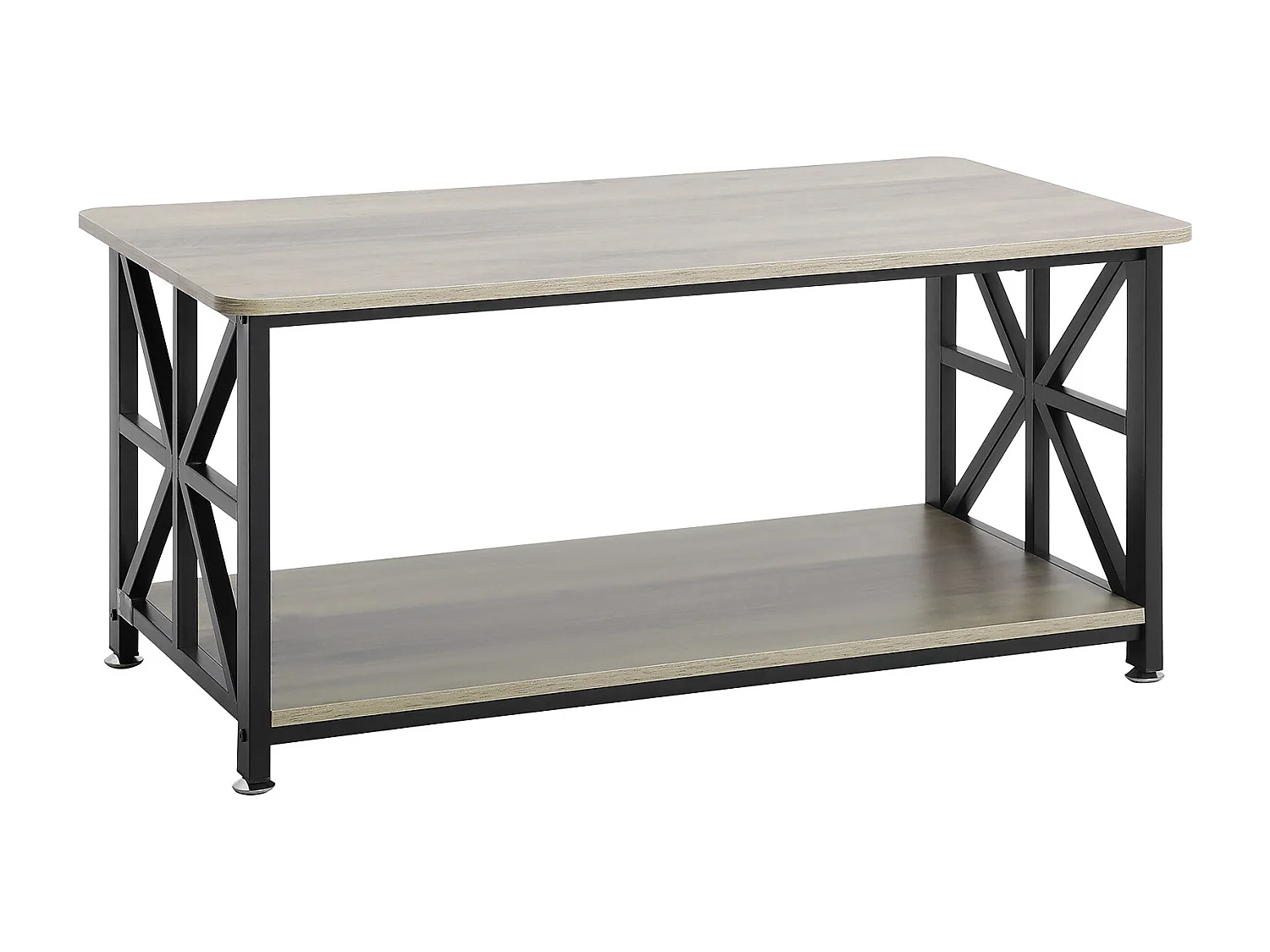 Table Basse SucceBuy, 1000 mm, Marron-Noir, Rectangulaire Avec Compartiment De Rangement Ouvert, pour Salon, Chambre, Appartement, Studio